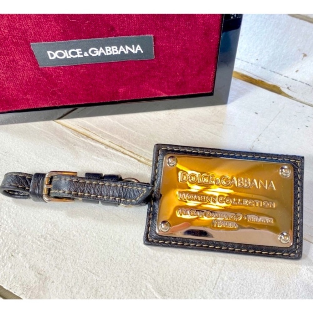 Dolce & Gabbana Chrome Logo Plate Bag Charm